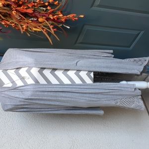 LA VANYA grey long duster sweater. Size 2X
